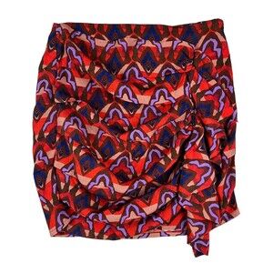Anthropologie Dolan Left Coast Ruffle Mini Skirt Womens XXS  NWT Red Blue Purple